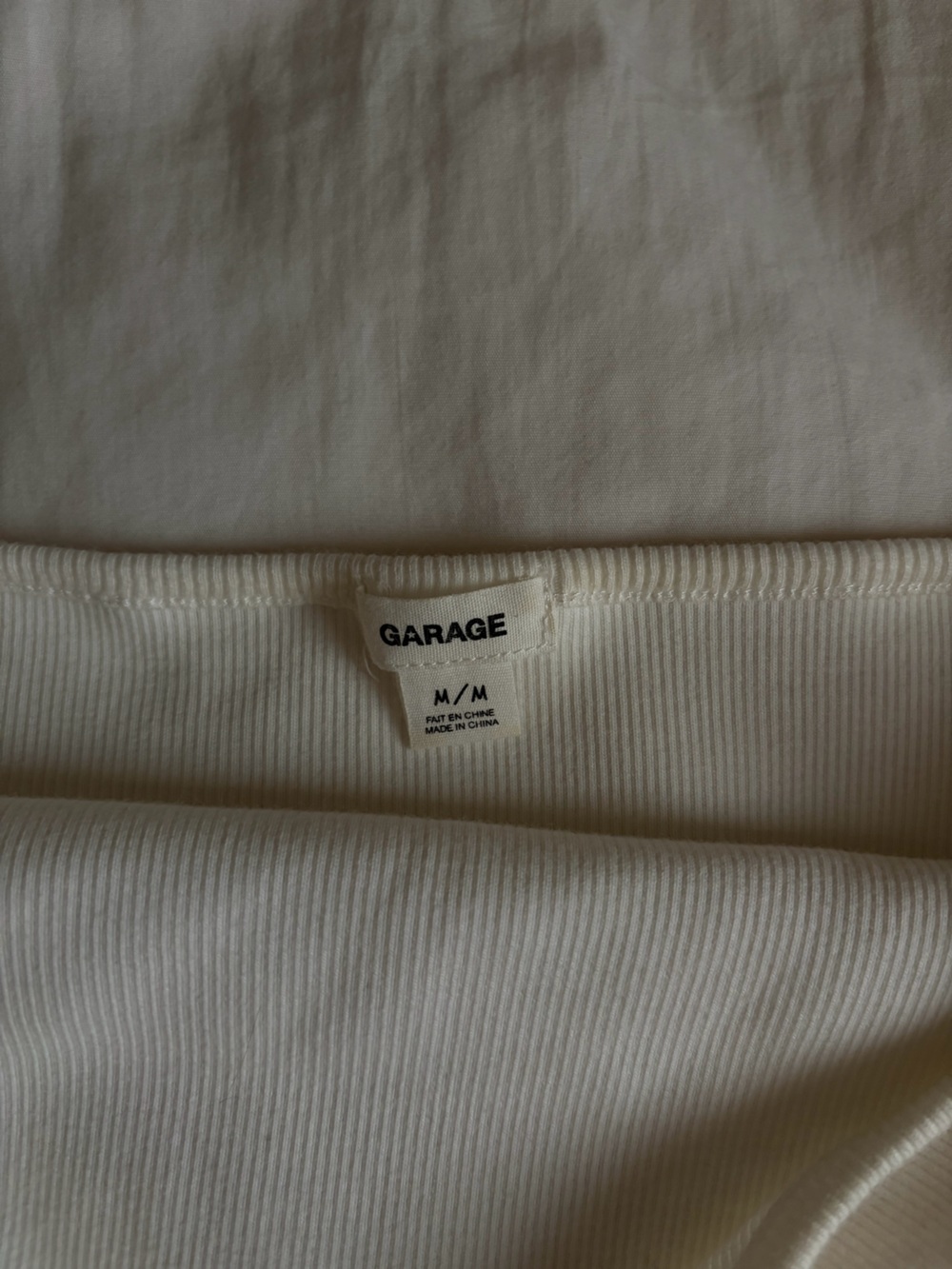 Garage Cream Ribbed Halter Tank - Picture 2 of 2